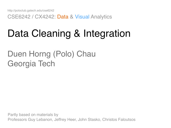 data cleaning integration