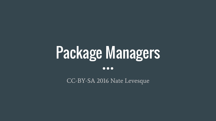 package managers