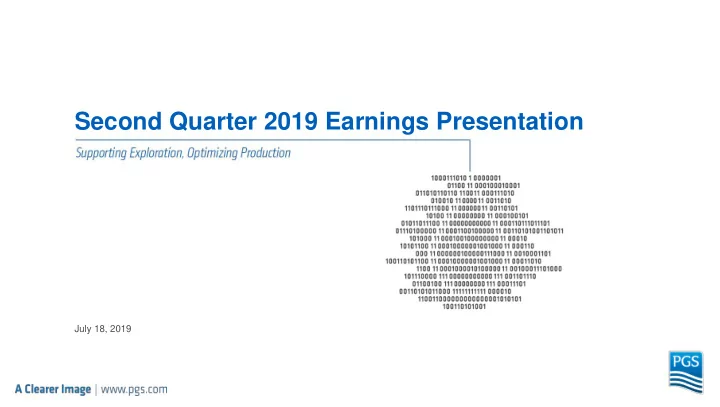 second quarter 2019 earnings presentation
