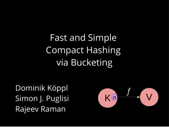 V  K  Simon J. Puglisi  n  Rajeev Raman  dynamic associative map map f  K  V  n  K, V: sets