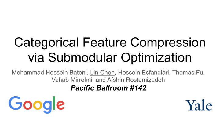 categorical feature compression via submodular