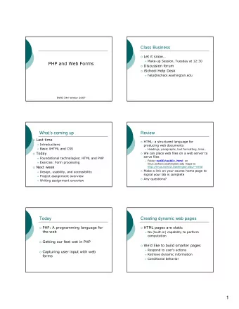 1  PHP: PHP Hypertext Processor  Our first web model