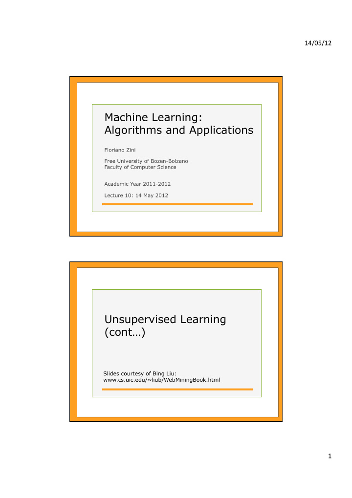 machine learning algorithms and applications