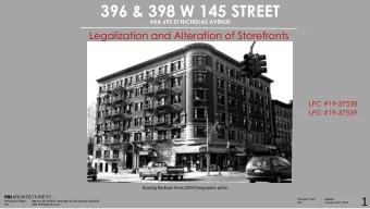 396 &amp; 398 W 145 STREET  AKA 695 ST NICHOLAS AVENUE  Legalization and Alteration of Storefronts