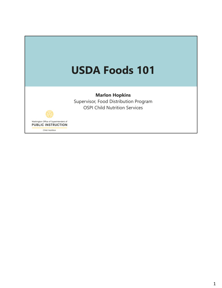 usda foods 101