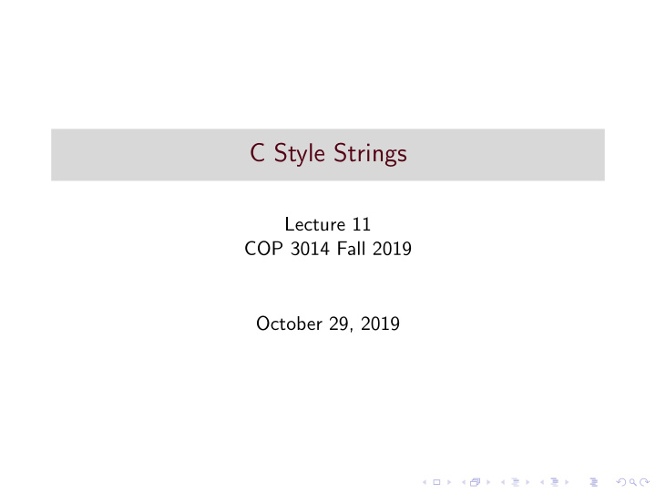 c style strings