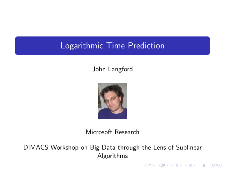 logarithmic time prediction