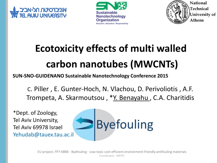 ecotoxicity effects of multi walled