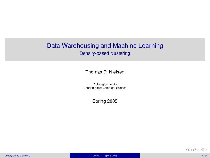 data warehousing and machine learning