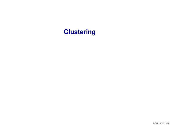 clustering