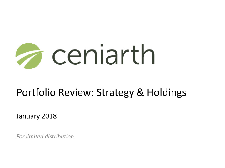 portfolio review strategy amp holdings