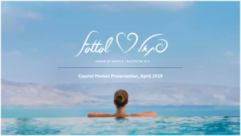 Capital Market Presentation, April 2019  This presentation is not the Companys offer of