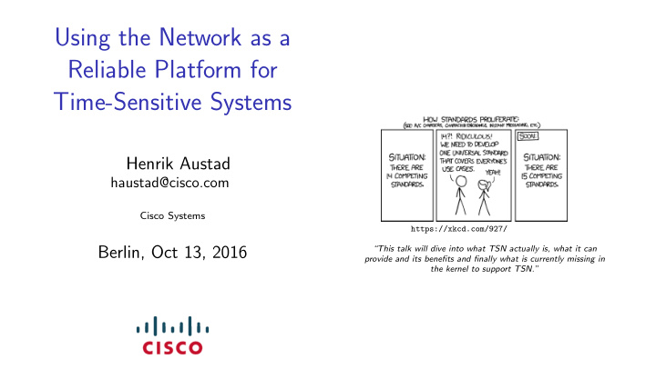 using the network as a reliable platform for time