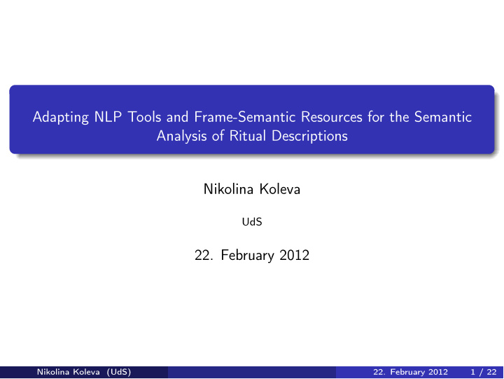 adapting nlp tools and frame semantic resources for the