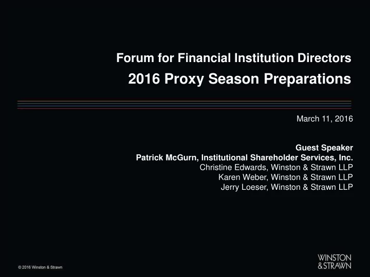 2016 proxy season preparations