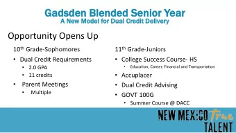 Gadsde  den B  Blende  ded S  d Senio  ior Y  Year  A New Model f  el for D  Dual  al C  Cred  edit