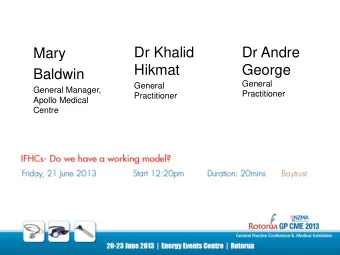 Dr Khalid  Dr Andre  Mary  Hikmat  George  Baldwin  General  General  General Manager,