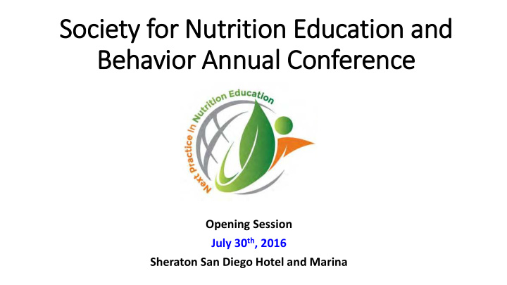 soc society for nutrition education a and behavior annual