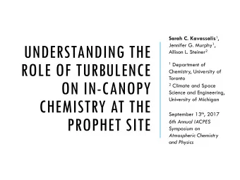 1 Department of  Chemistry, University of  Toronto 2 Climate and Space  Science and Engineering,