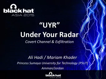 UYR  Second level  Third level  Under Your Radar  Fourth level  Fifth level