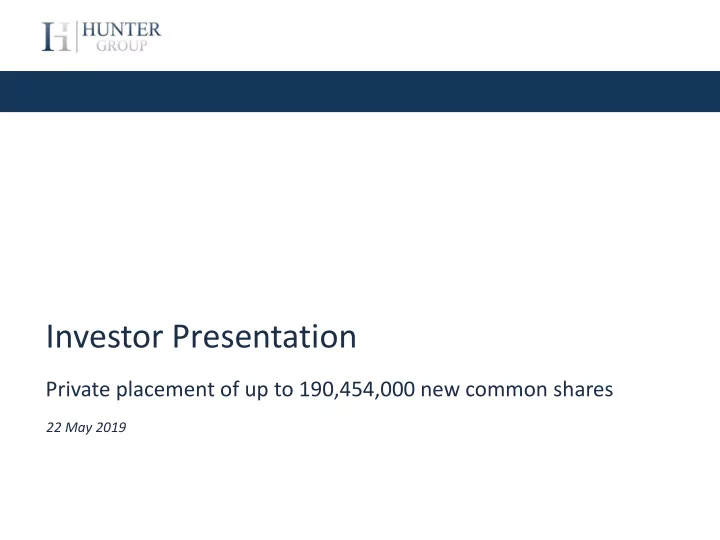 investor presentation