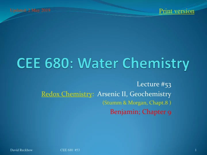 print version lecture 53 redox chemistry arsenic ii