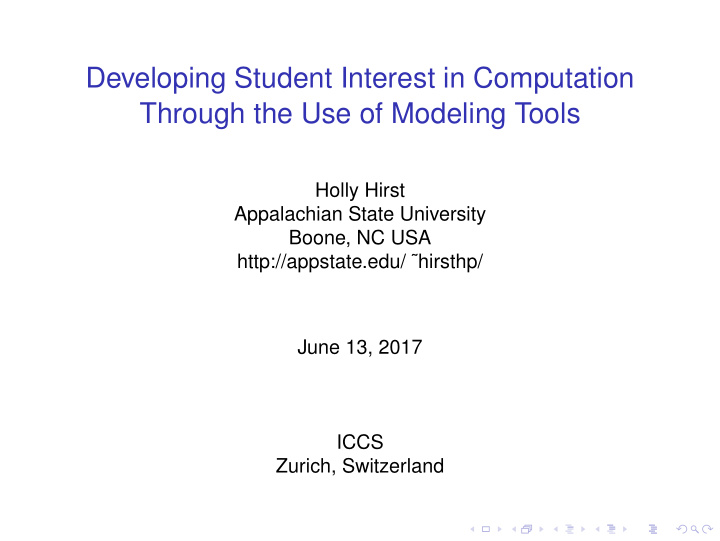 developing student interest in computation through the