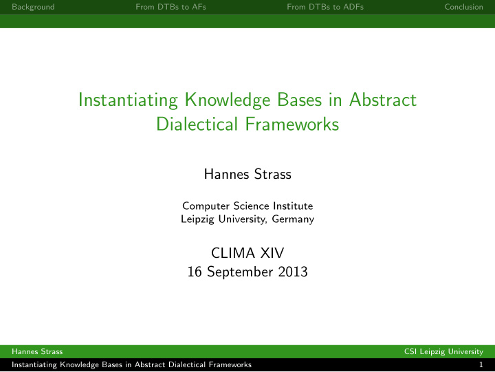 instantiating knowledge bases in abstract dialectical