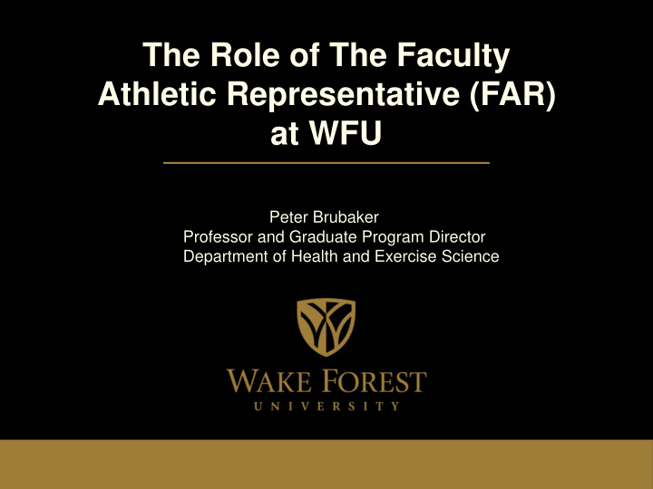 the role of the faculty
