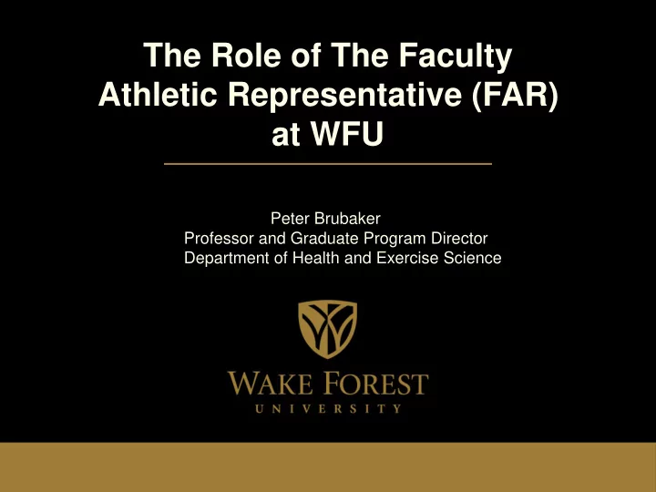 the role of the faculty