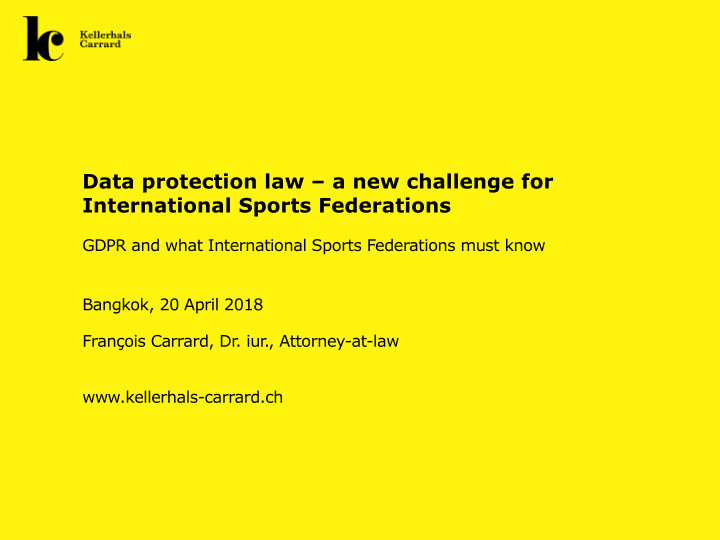 data protection law a new challenge for international
