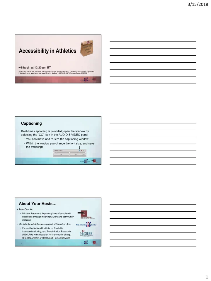 accessibility in athletics