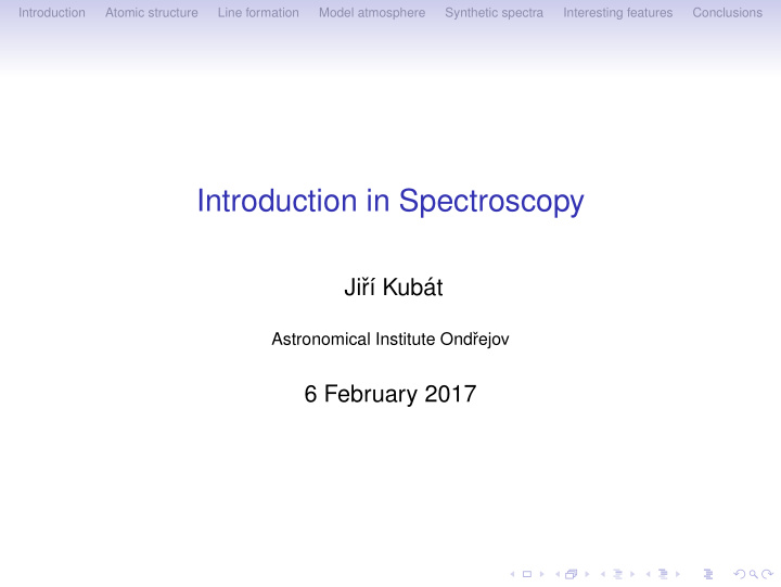 introduction in spectroscopy