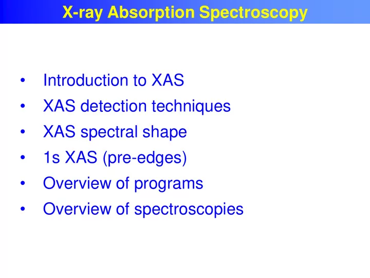 xas detection techniques