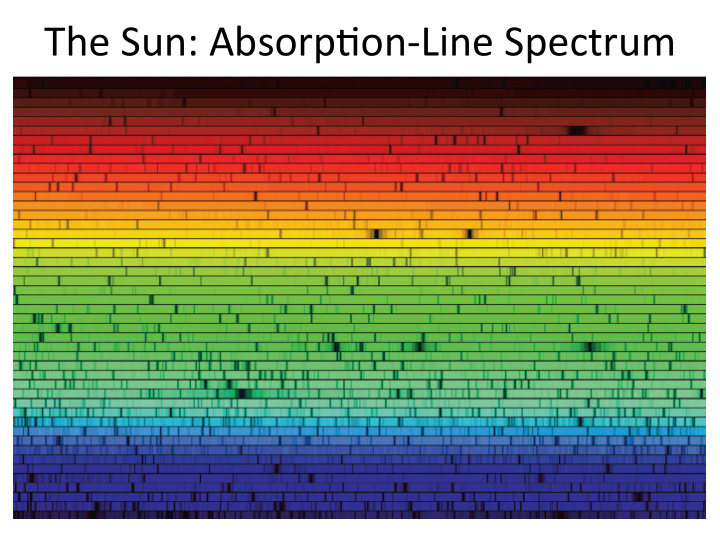 the sun absorp on line spectrum atomic spectral lines