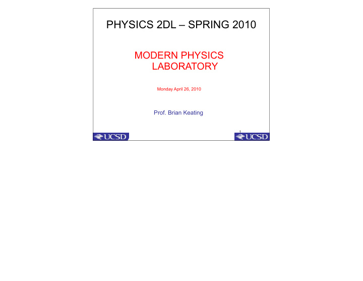 physics 2dl spring 2010