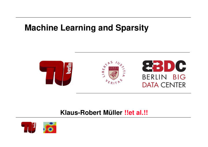 machine learning and sparsity