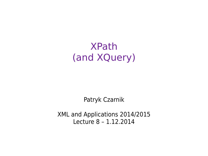 xpath and xquery