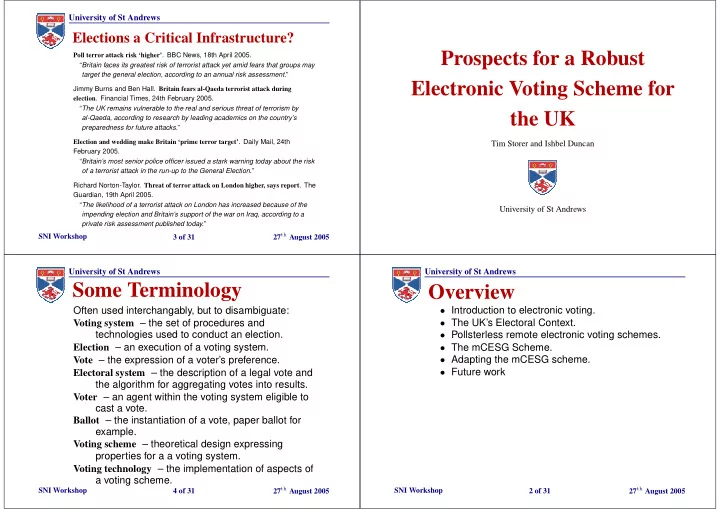 prospects for a robust