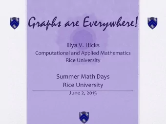 Graphs are Everywhere!  Illya V. Hicks  Computational and Applied Mathematics  Rice University