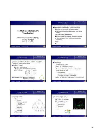 1. (Multivariate) Network  Object-oriented systems and data structures, scene graphs