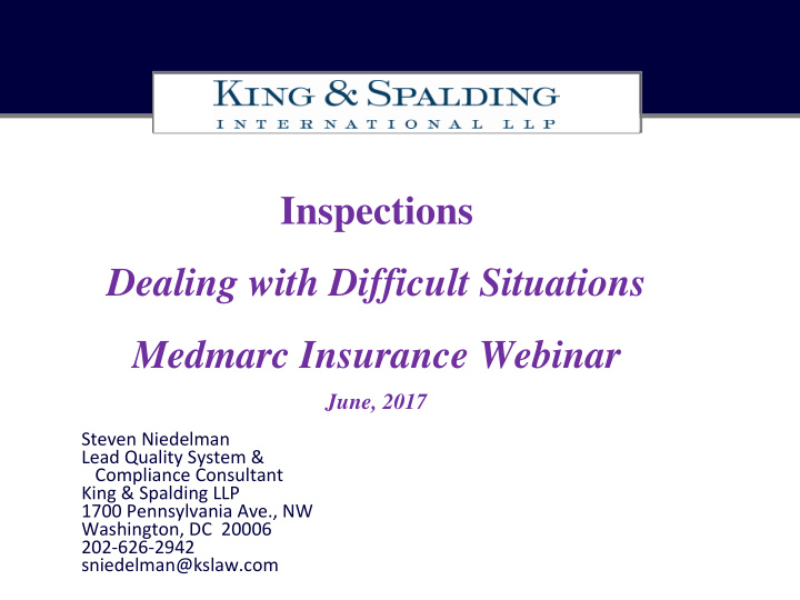 inspections dealing with difficult situations medmarc