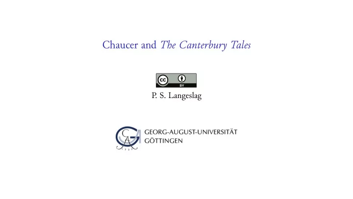 chaucer and the canterbury tales