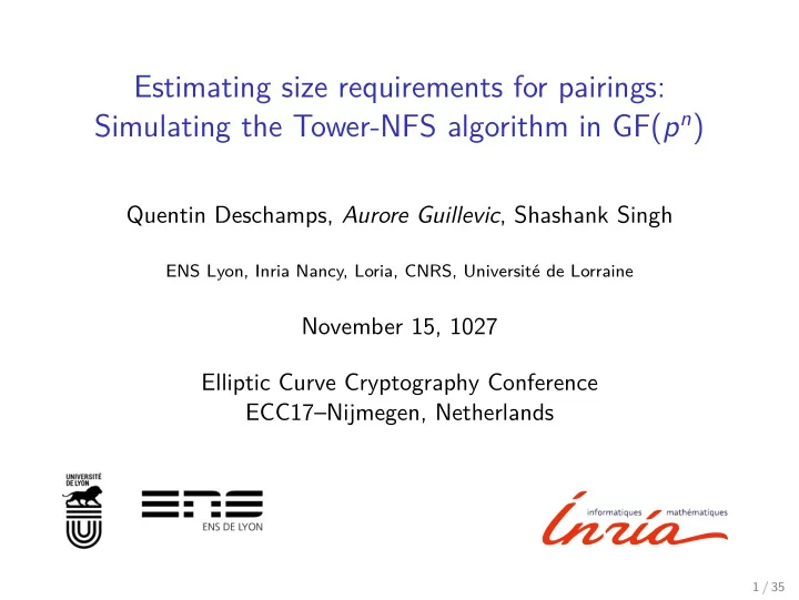 estimating size requirements for pairings simulating the