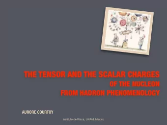THE TENSOR AND THE SCALAR CHARGES OF THE NUCLEON  FROM HADRON PHENOMENOLOGY  AURORE COURTOY