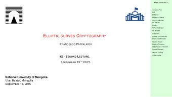 Private key versus Public Key  Reviews on PKC  DH  ElGamal  Massey  Omura  Discrete Logarithms