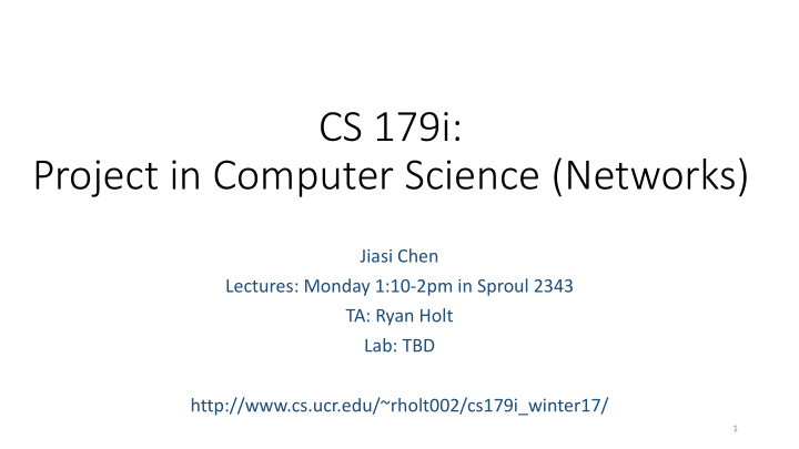 cs 179i project in computer science networks
