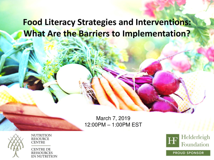 food literacy strategies and interventions what are the