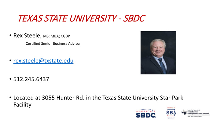 texas state uni e univer ersity ty sbdc