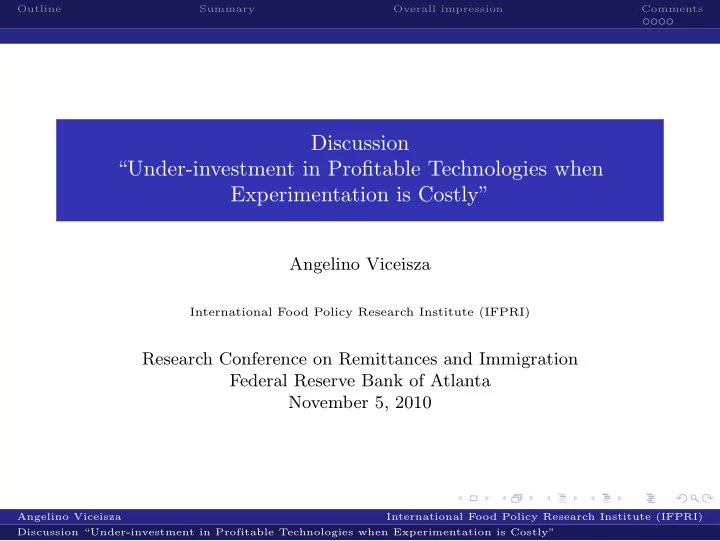 discussion under investment in profitable technologies